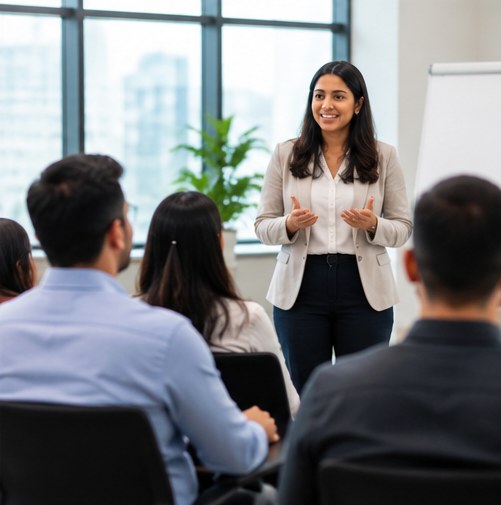 Emotional intelligence training workshop for a corporate team